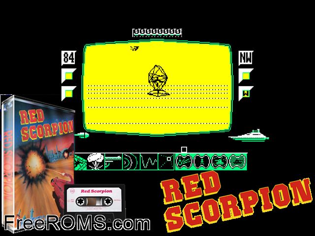 Red Scorpion (UK) (1987) [a1] Amstrad CPC game showing 3D box cover and gameplay screenshot
